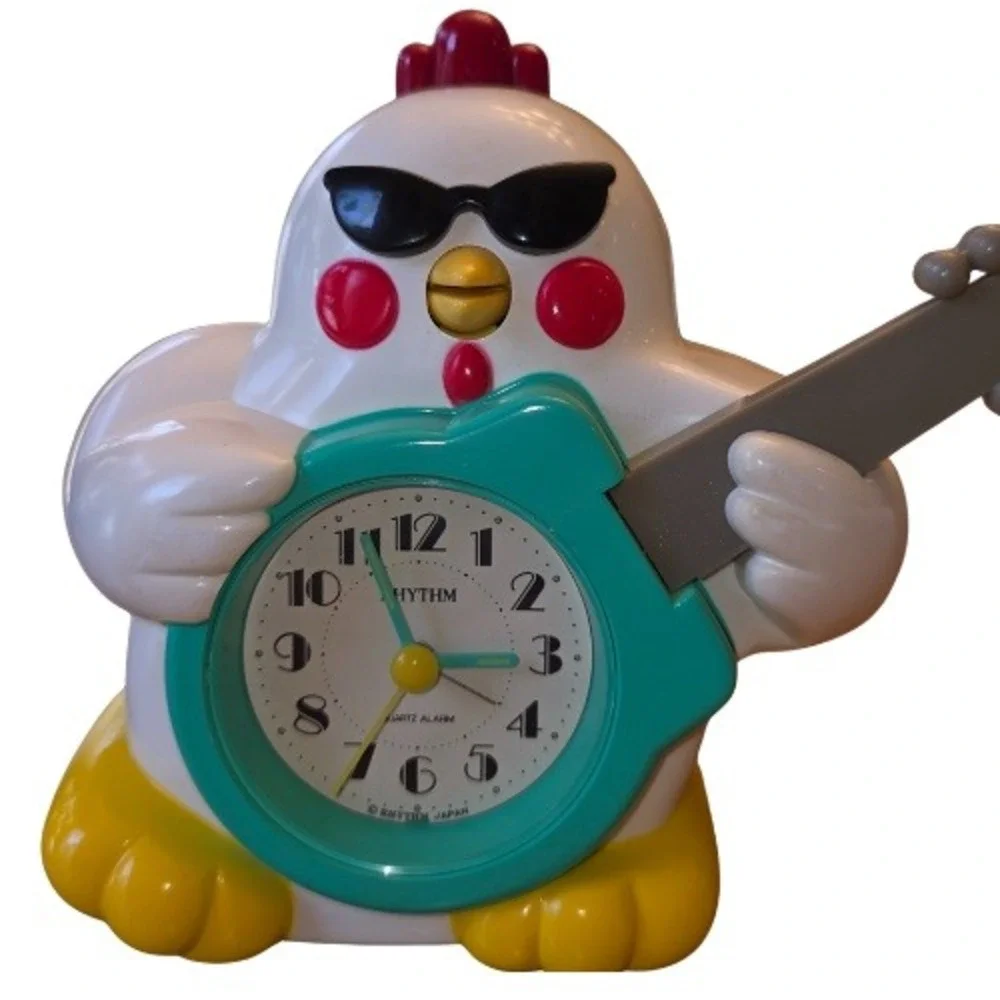 Vintage 90s Rock n Roll Chicken Rhythm‎ Japan Guitar Alarm Clock Rare Tested
